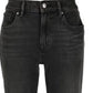 Calça jeans feminina Ralph Lauren com bolsos frontais e botões, preta, tamanho 12