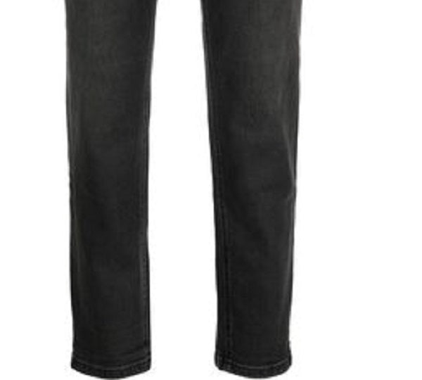 Calça jeans feminina Ralph Lauren com bolsos frontais e botões, preta, tamanho 12