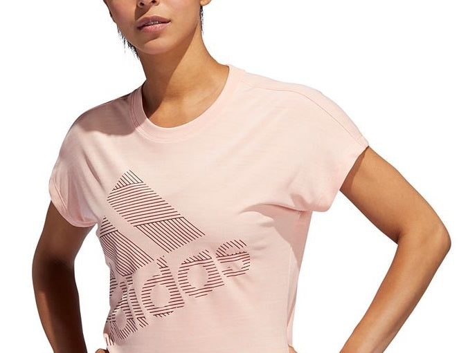 Camiseta Adidas Badge of Sport Feminina Rosa Tamanho Médio