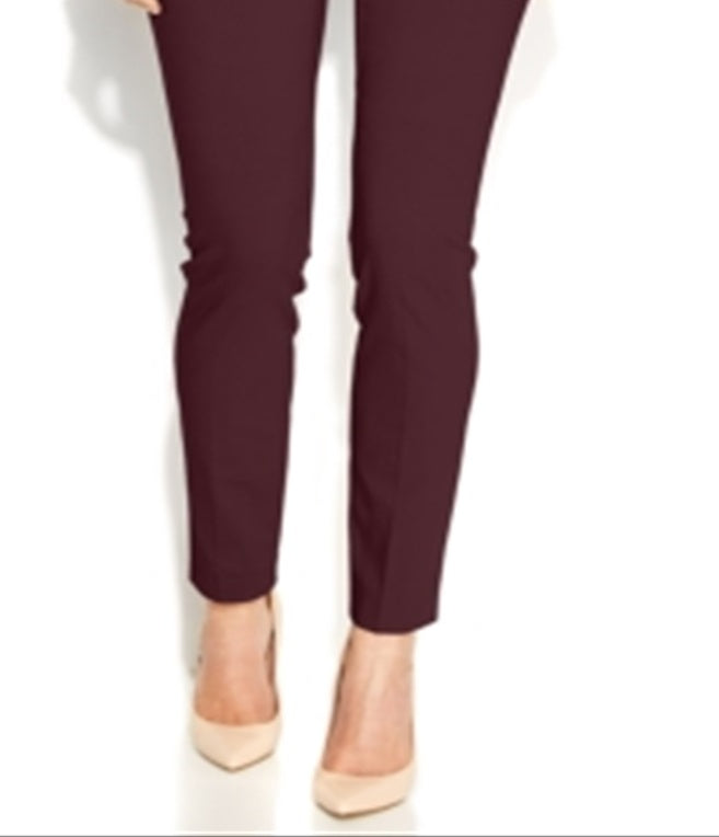 Calça skinny Alfani feminina com controle de barriga, vermelha, tamanho 12, pequena