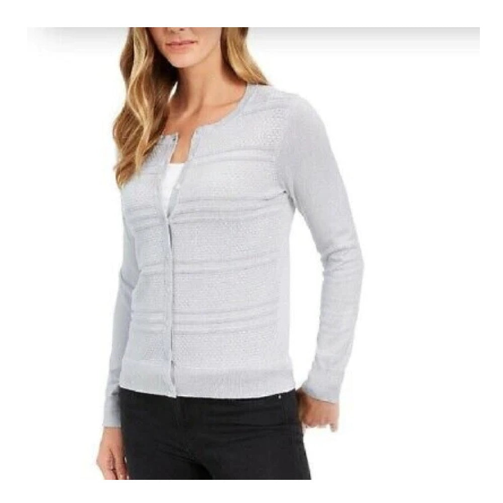 Cardigan feminino Charter Club cinza tamanho 3X