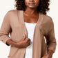 Karen Scott Cardigan feminino de algodão aconchegante, marrom, tamanho pequeno