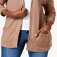 Karen Scott Cardigan feminino de algodão aconchegante, marrom, tamanho pequeno