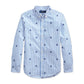 Camisa de popeline com caveira Polo Ralph Lauren Big Boys, azul, tamanho M