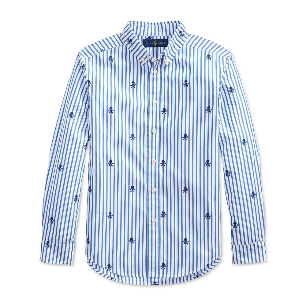 Camisa de popeline com caveira Polo Ralph Lauren Big Boys, azul, tamanho M
