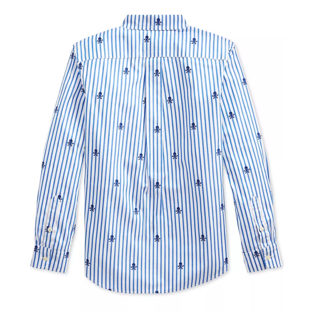 Camisa de popeline com caveira Polo Ralph Lauren Big Boys, azul, tamanho M