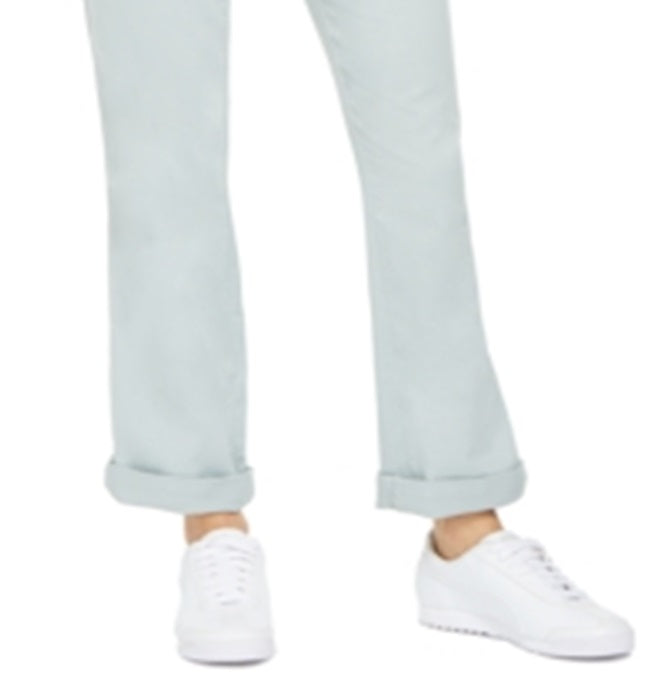 Calça Chino Bootcut de Algodão Feminina Style &amp; Co Azul Tamanho 8