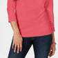 Karen Scott Top Henley de Algodão Feminino Laranja Tamanho X-S