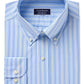 Camisa social masculina Club Room Classic/Regular Fit com listras duplas, azul, tamanho 32-33