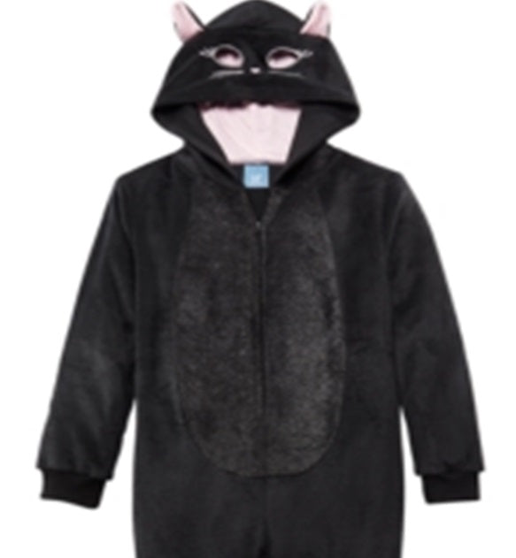Macacão de gato Max &amp; Olivia Little &amp; Big Girl's Pijama preto tamanho M