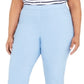 Calça feminina plus size Alfred Dunner Classic Allure Tummy Control, azul, tamanho 16W