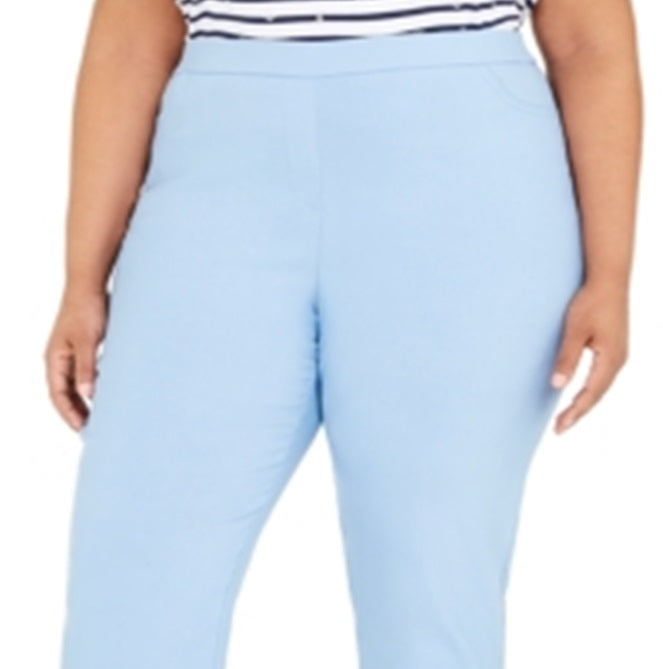 Calça feminina plus size Alfred Dunner Classic Allure Tummy Control, azul, tamanho 16W