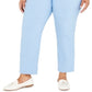 Calça feminina plus size Alfred Dunner Classic Allure Tummy Control, azul, tamanho 16W