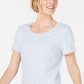 Karen Scott Blusa Feminina Manga Curta Azul Tamanho Grande