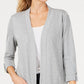 Karen Scott Cardigan feminino manga 3/4 aconchegante cinza tamanho pequeno