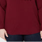Suéter feminino com franjas e gola alta, tamanho 2X, vermelho, estilo &amp; co