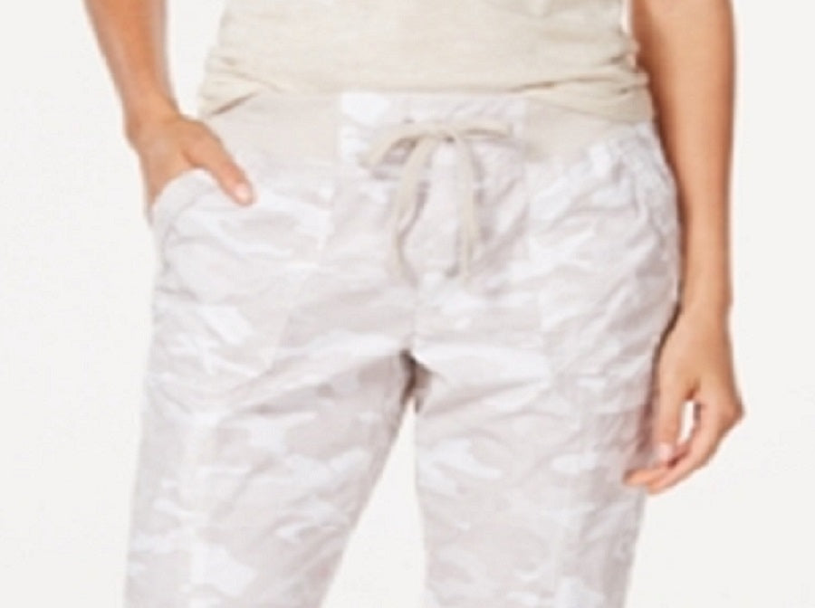 Calça Capri Calvin Klein Feminina Performance Estampada com Barra Amarrada, Branca, Tamanho XX-G