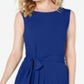 Vestido feminino Charter Club com amarração na cintura e midi, azul, tamanho grande