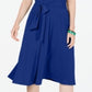 Vestido feminino Charter Club com amarração na cintura e midi, azul, tamanho grande