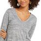 Top com decote em V Style &amp; Co cinza tamanho 2XL