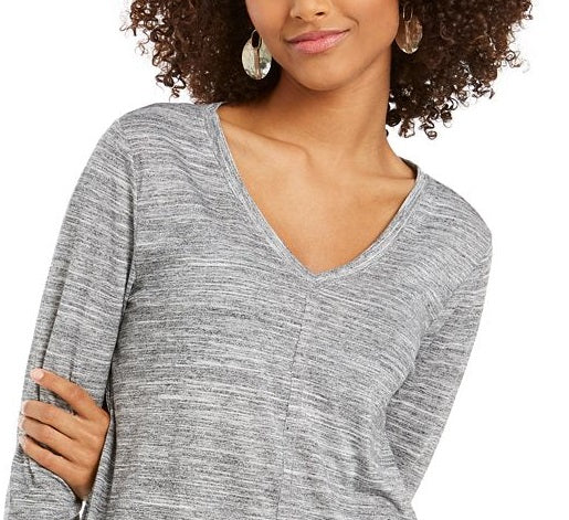 Top com decote em V Style &amp; Co cinza tamanho 2XL
