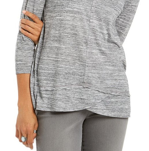 Top com decote em V Style &amp; Co cinza tamanho 2XL