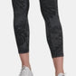 Leggings femininas DKNY Sport com estampa de cintura alta e tornozelo, pretas, tamanho GG