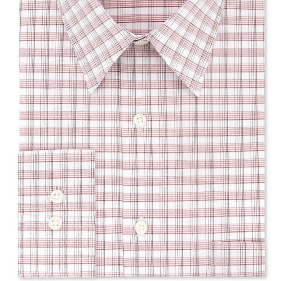 Camisa social xadrez masculina Van Heusen resistente a rugas, vermelha, tamanho 4XL