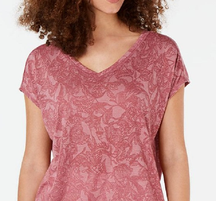 Ideology Top atlético feminino estampado com cordão rosa tamanho XX-G
