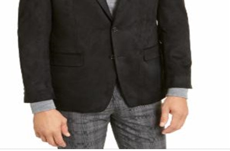 Ralph Lauren Masculino Classic Fit Camurça Sintética Casaco Esportivo Preto Tamanho 41