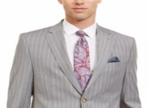 Ralph Lauren Masculino Classic Fit UltraFlex Stretch Stripe Suit Jaqueta Separada Cinza Tamanho 42