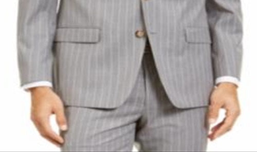 Ralph Lauren Masculino Classic Fit UltraFlex Stretch Stripe Suit Jaqueta Separada Cinza Tamanho 42