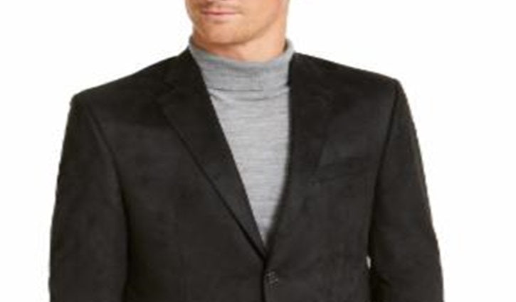 Casaco esportivo masculino Ralph Lauren Classic Fit de camurça sintética, preto, tamanho 44