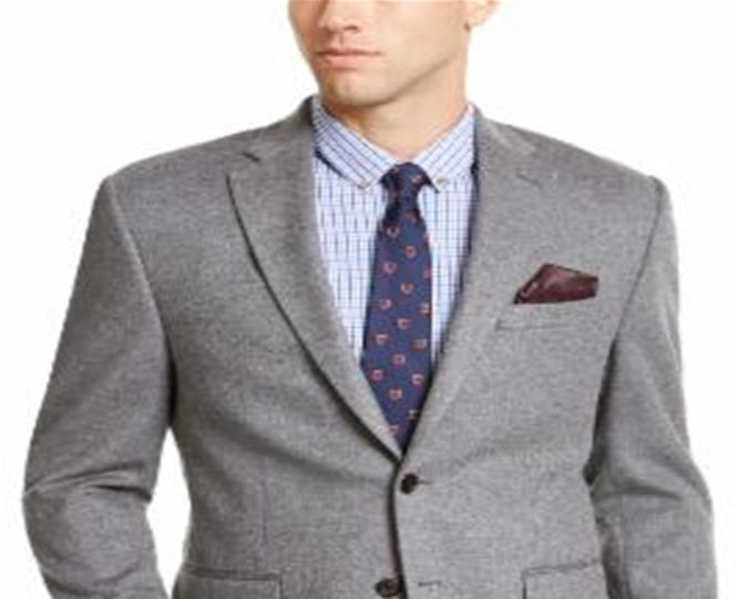 Ralph Lauren Masculino Luxo Lã Cashmere Blend Classic Fit Sport Coat Cinza Tamanho 48
