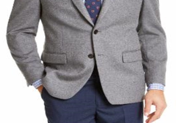 Ralph Lauren Masculino Luxo Lã Cashmere Blend Classic Fit Sport Coat Cinza Tamanho 48