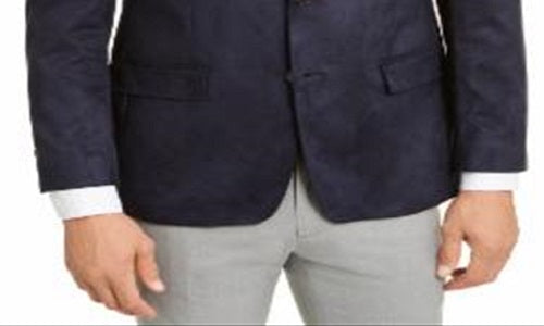 Blazer Ralph Lauren Masculino de Dois Botões em Camurça Sintética, Azul, Tamanho 42