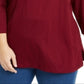 Karen Scott Blusa feminina com recortes e detalhes, vermelha, tamanho 0X
