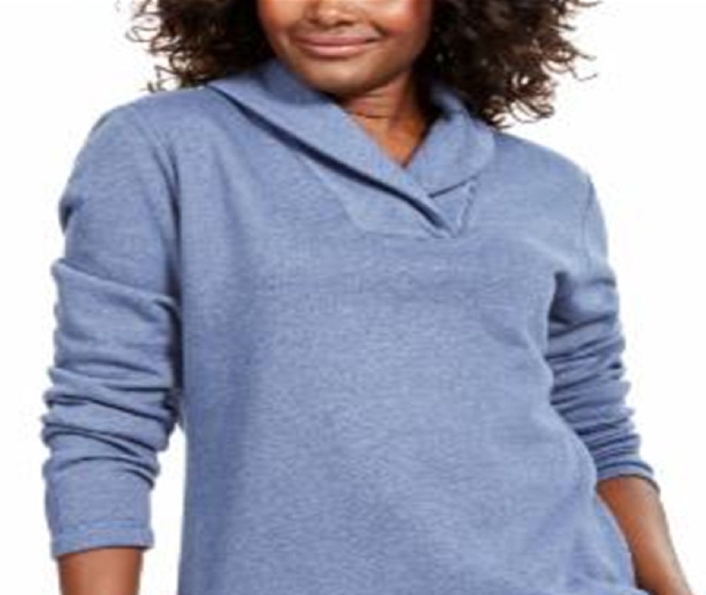 Karen Scott Suéter Feminino Manga Longa Heather Azul Tamanho XS