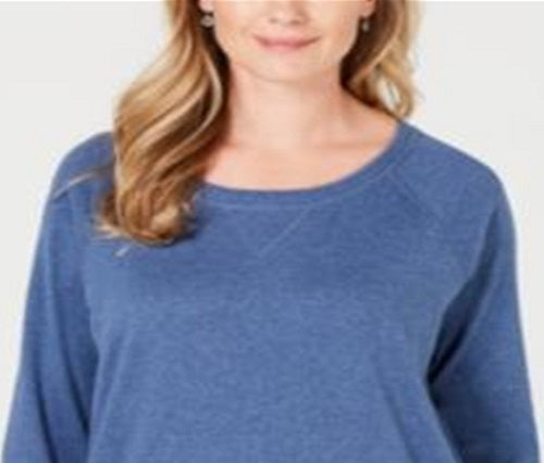 Karen Scott Top Esportivo Feminino Gola Redonda Azul Tamanho P