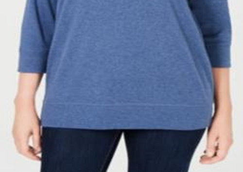 Karen Scott Top Esportivo Feminino Gola Redonda Azul Tamanho P