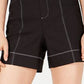 Shorts femininos de cintura alta e contraste da INC International Concepts, preto, tamanho 16