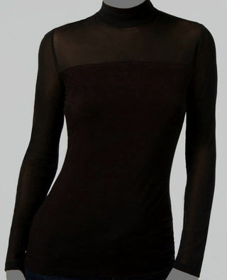 INC International Concepts Top feminino de gola alta com ajuste em malha e tamanho grande, preto