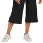 Calça Culottes Feminina Ideology Ribbed Preta Tamanho Médio