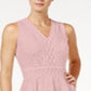 Vestido feminino Charter Club com ajuste evasê e renda, rosa, tamanho extragrande