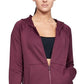 Moletom com capuz feminino Under Armour Tech Terry Zip, roxo, tamanho médio