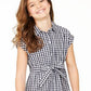 Vestido xadrez Mommy &amp; Me da Charter Club Big Girl, branco, tamanho médio