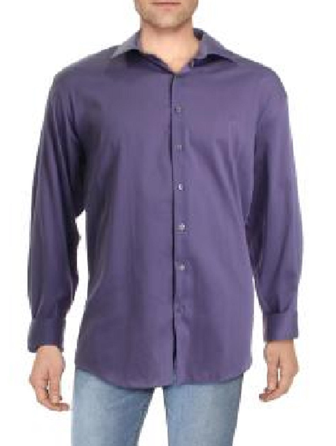 Camisa social masculina Alfani Regular Fit Officewear com botões, roxa, tamanho M-15-15,5-32/33