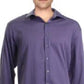 Camisa social masculina Alfani Regular Fit Officewear com botões, roxa, tamanho M-15-15,5-32/33