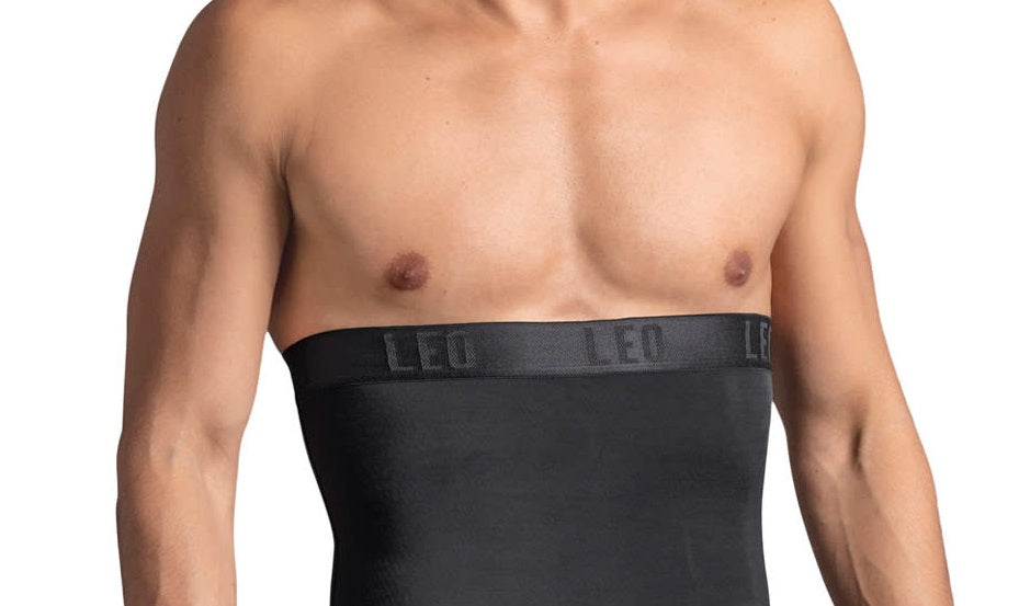 Calcinha Leo Masculina Cintura Extra Alta Modelagem Moderada Preta Tamanho Grande