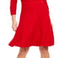 Vestido suéter feminino Jessica Howard com punho canelado e botões, vermelho, tamanho GG